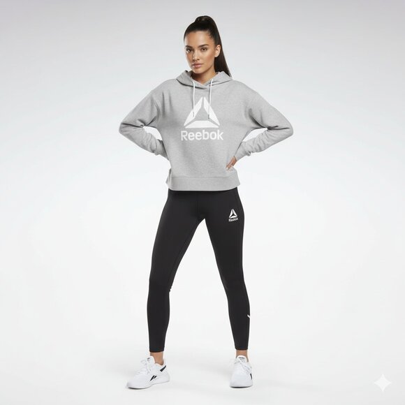 Reebok Tops - Nwt REEBOK Women's Graphic Long Sleeve Cropped Hoodie Sz XL